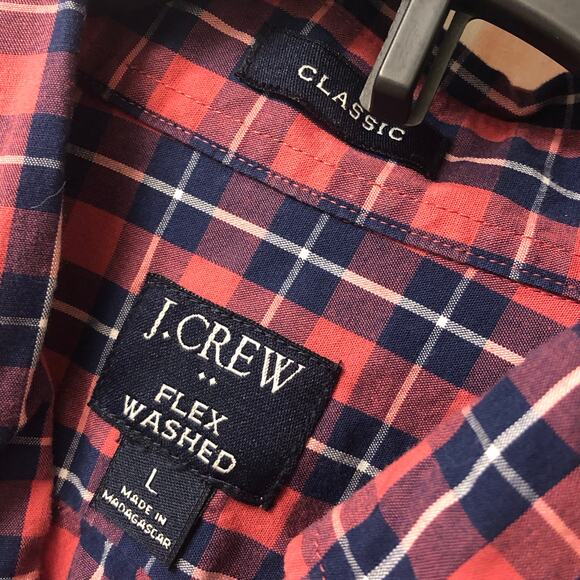 J. Crew Men’s Classic Fit Flex Washed Plaid Long Sleeve Button Down Shirt Large - Picture 11 of 11